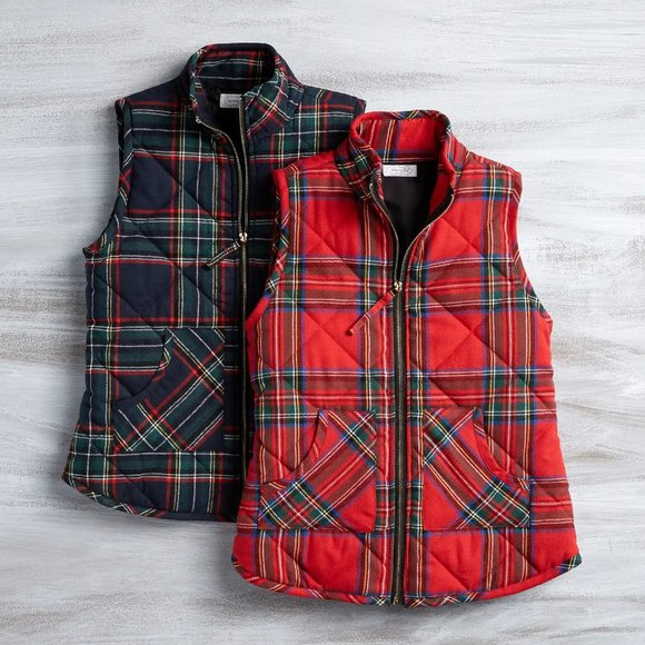 Mud Pie Jackets & Blazers - Mud Pie Brodie Navy Tartan Quilted Vest/NWT/Size S